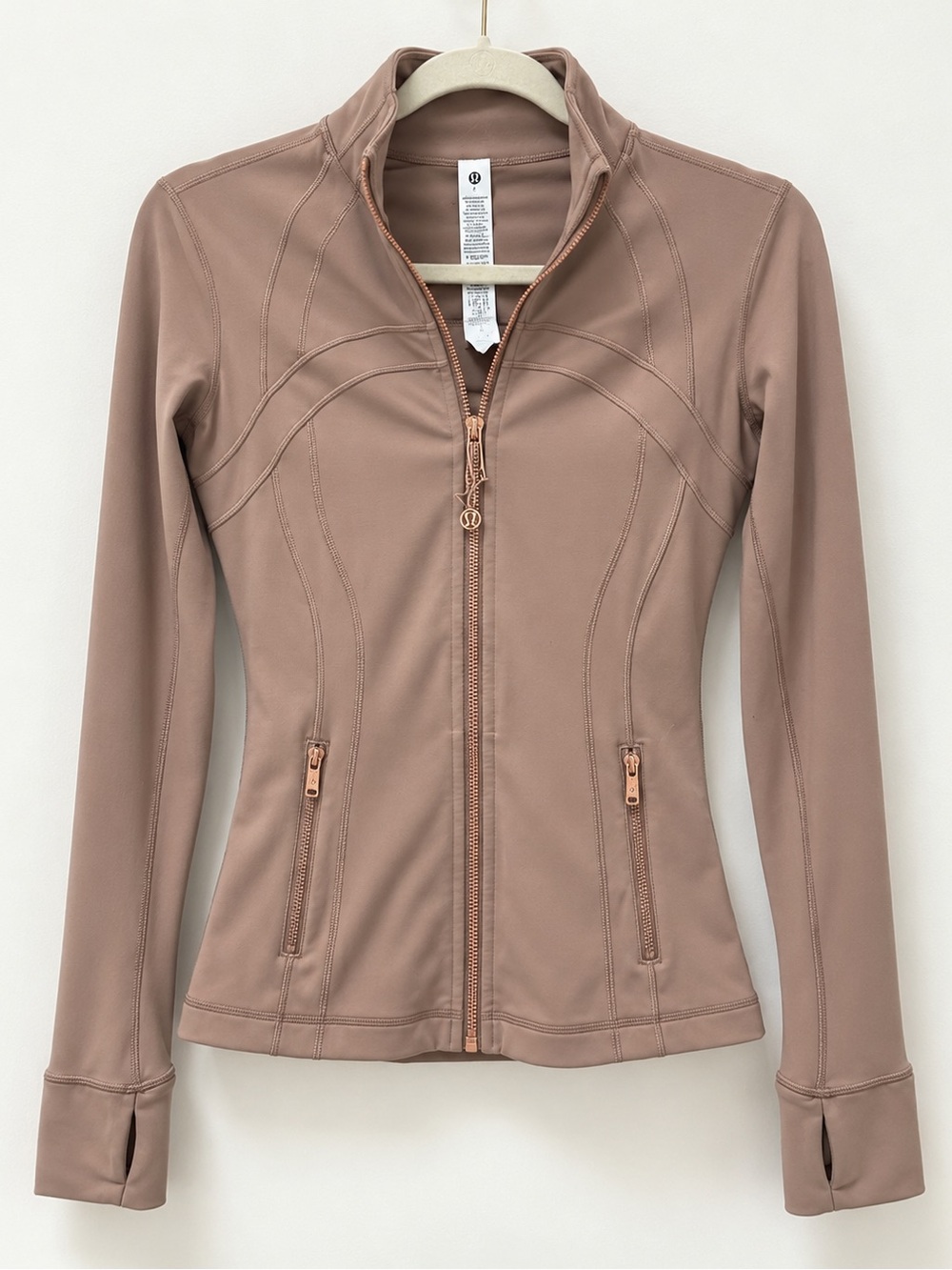 Lululemon Define Jacket Size 4 Taupe Rose Gold Full Zip